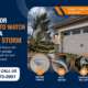 Garage door damage after a Colorado storm with dented panels, bent tracks, damaged rollers, and loose cables